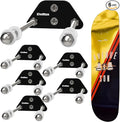 Skateboard Wall Mount Display(6 Packs)-Aluminum Ramp Shape Skateboard Deck Wall Mount with Two Screw Holes for Horizontal and Vertical Hanging Skateboard Display Decor-(Black