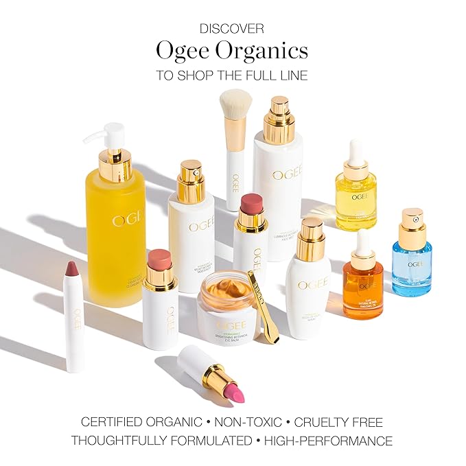 Ogee Sculpted Face Stick (ROSE QUARTZ - ROSE BLUSH) Certified Organic Blush Stick - Multi-Use Cream Blush Stick for Cheeks, Lips & Face