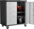 Tool Storage Cabinet, Rolling Tool Cabinet with 3 Drawers, Metal Storage Cabinet for Garage, Tool Room, Assembly Required(Black and Gray)