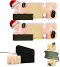 GlowBrick Stocking Stuffers for Adults Cord Management Weighted Cord Holder Cable Wrap Phone Stand - Glow-in-The-Dark Gadget Organizer for Nightstand. Gift for Men, Silicone. 2pk Glowing Pink