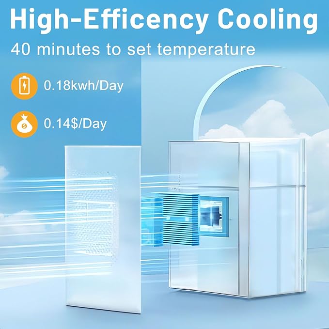 7 Temp Control 24Can/0.9Cu.Ft Mini Fridge For Soda, Drink, Beer,Wine, Mirrored Door Compact Beverage Refrigerator, Personal Beauty Cooler for Bedroom, Dorm, Office, Beverage Beauty Storage