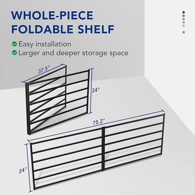 FLEXIMOUNTS 2x6ft Heavy Duty Garage Storage Shelving, 1600lbs Total Weight Capacity, 2 Pack Wall Organization System, 24 x75inch Rack Floating Shelves, Pro Series