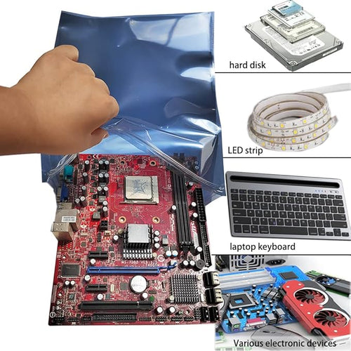10pcs 11.8x15.7in/30x40cm Large Anti Static Bags with 10pcs Stickers, Premium Resealable Antistatic Bag,ESD Bags for Computer Electronic Devices Motherboard Anti Static