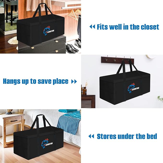 SIRUITON 51.2”L x 15.7”W x 23.6”H Outdoor Cushion Storage Bag,Patio Furniture Cushion Storage Bag,Heavy Duty Rip Proof 600D Oxford,with Handle and Zipper of Waterproof Garden Cushion Storage Covers