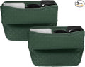 HARFINGTON 2pcs Car Seat Gap Filler Organizer 11.5 x 8 x 2.1 Inch Leather Universal Car Organizer Storage Box Between Seat and Console for Phone Keys, Dark Green