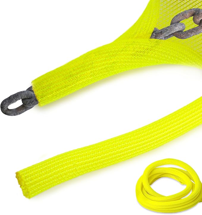 10 Ft High Visibility Chain Cover Kit High Visibility Yellow Cover Safety Barrier Cover for Both Indoor and Outdoor Environment (Yellow)