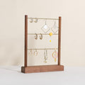 GemeShou Walnut earrings display stand for selling, wooden jewelry earring organizer shelf, wood earring storage organizer rack for boutique store【Earring shelf-Medium】