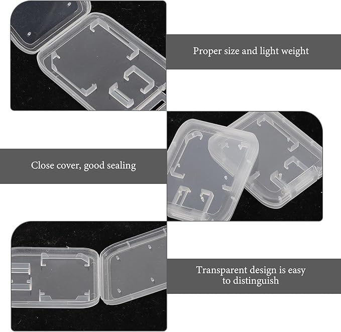 24pcs Portable Memory Card Cases Small Organizer for Secure Digital and Cards Transparent Storage Box with Lid Lightweight Protective Holder to Prevent Loss and Damage for Cameras