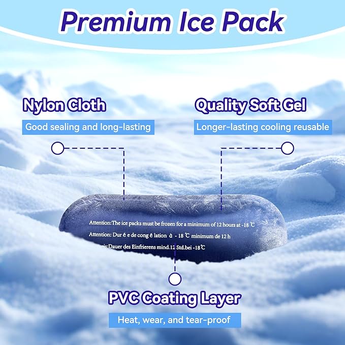 Ice Pack for Insulin Travel Case, TSA Approved Reusable Medical Cooler Bag Ice Packs for Diabetic (Pack of 2)