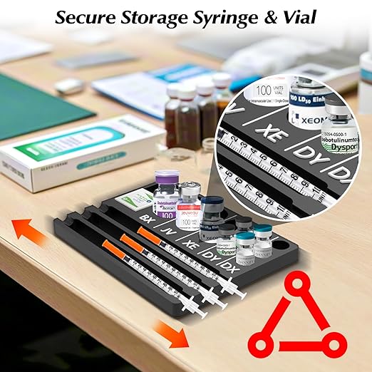 Aesthetic Practitioner Vial Holder Syring Tray, Spill-Resistant Vial Holder & Injector Storage Tray Organizer for Aesthetic Practitioner, Ideal Gift for Aestheticians Nurses NPS & PAs