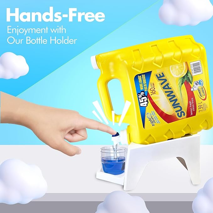 TidyFriend 2 Pack Laundry Detergent Dispenser with Tray, Laundry Soap Dispenser with Non-Slip Rubber Feet for Washing Room Organization, Easy Pour (White)