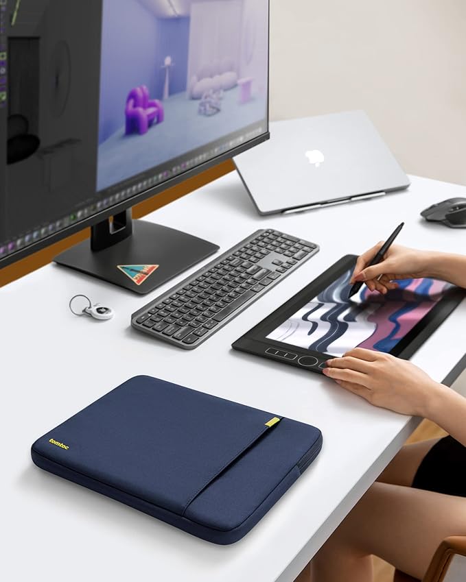 tomtoc 360° Protective Laptop Sleeve for 14-inch MacBook Pro M5/M4/M3/M2/M1 Pro/Max A3434 A3112 A3401 A3185 A2992 A2918 2025-2021, Water-Resistant Case Bag with Accessory Pocket for 13.8Surface Laptop