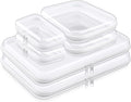 Sanwuta 6 Pcs Clear Hard Zipper Case Hard Plastic Zipper Pouches Transparent Makeup Bag Pencil Pouches for Travel Snacks Christmas Trinket Storage Organizer Box(Clear,Three Sizes)