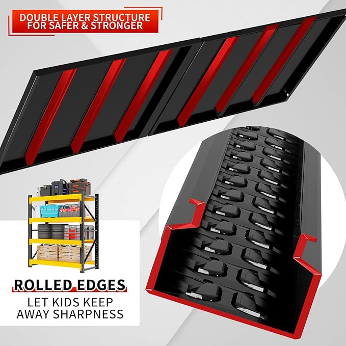 5000LBS Garage Storage Shelves, 59" W Garage Shelving Heavy Duty Adjustable Shelving Unit, 4 Tier Metal Utitly Shelves Industrial Shelving for Warehouses,Basement,Black Yellow