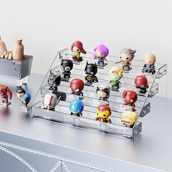 Acrylic 4-Tier Display Stand, Organizer, Storage Rack, Perfume, Spice, Figure, Cupcake, Card Display Stand, 12.2"x8.38"x6.22"