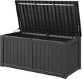 120 Gallon Outdoor Storage Box, Resin Deck Boxes Outdoor Waterproof For Patio Furniture, Garden Tools, Pool Supplies, Lockable And UV Resistant