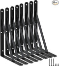 8 Pack L11 x H 8" Black Heavy Duty Shelf Brackets with Screws Metal Shelf Brackets Shelf Support Angle Brackets for Shelves L Brackets Heavy Duty Floating Shelf