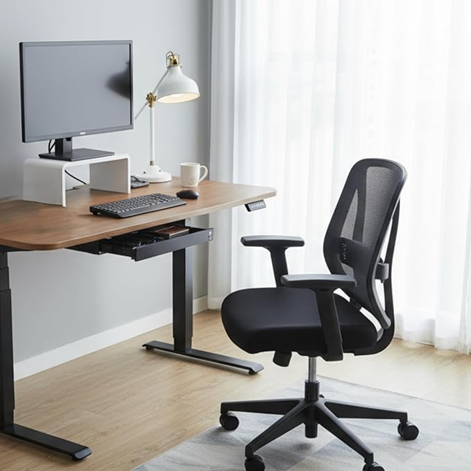 PERFECT POSTURE Max Under Desk Storage Drawer – Large Desk Drawer with Lock for Regular & Sit-Stand Standing Desks, Gray (12.3” x 12.8”)