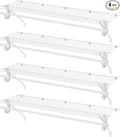 Closet Shelves Wall Mounted with Hanging Rod, 4 Pack 4 ft x 12 in White Wire Shelving Kit, Metal Wall Shelf Organizer for Home, Pantry, Laundry Room Storage