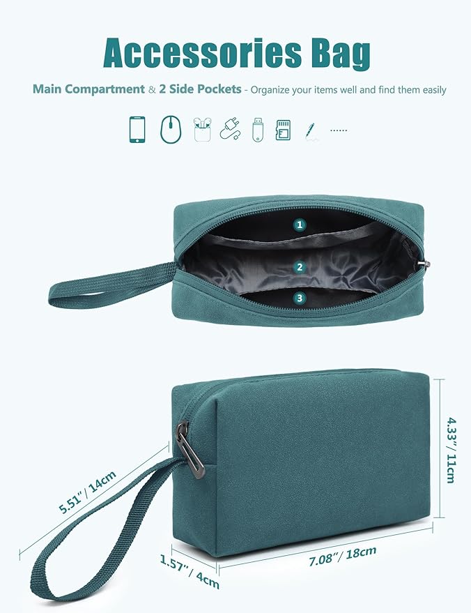 HYZUO 15 Inch Laptop Sleeve Case with Stand Feature for MacBook Air 15 M4 A3241 M3 A3114 M2 A2941 2025-2023, MacBook Pro 15, 15" Surface Laptop 7/6/5/4/3, with Carrying Pouch, Dark Green
