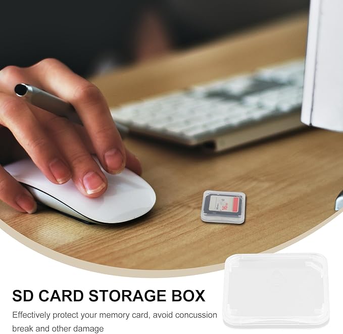 BESPORTBLE Transparent Memory Card Storage Boxes PP Material Memory Card Holders Lightweight Small Organizers with Stay-Put Latch for Sim and Jewelry Storage