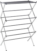 Amazon Basics Foldable Portable Laundry Drying Rack for Indoor Air Drying Clothing, 14.5 x 29.5 x 41.8 inches (LxWxH), Chrome Silver