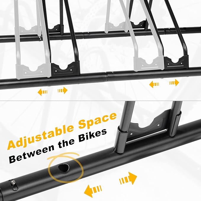 CyclingDeal Bicycle Floor Parking Rack Stand - for Mountain MTB Road Bike - Indoor Home Garage Storage - Upgraded 3 Bikes