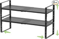 Expandable Countertop Organizer Rack/Shelf with Borders. for Kitchen, Pantry or Office - Heavy-Duty Steel Construction