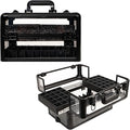 Ver Beauty Professional Armored Clear Acrylic Makeup Nail Tech Case with 2 Sliding Trays and Removable Dividers for Nail Polish Organizer Lockable Portable Travel Cosmetic Display Aluminum Case