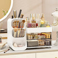 Makeup Organizer with Drawers,Large Capacity Countertop Organizer for Vanity,Bathroom and Bedroom Desk Cosmetics Organizer,Easy To Storage Skincare,Brushes,Lotions,Lipstick (White)