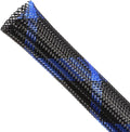 Expandable Braided Sleeving, PET Automotive Wire Loom, Flexible Cable Management for Audio Video and Other Home Device, Cord Protector from Pets (Black Blue, 5/8" x 100ft)