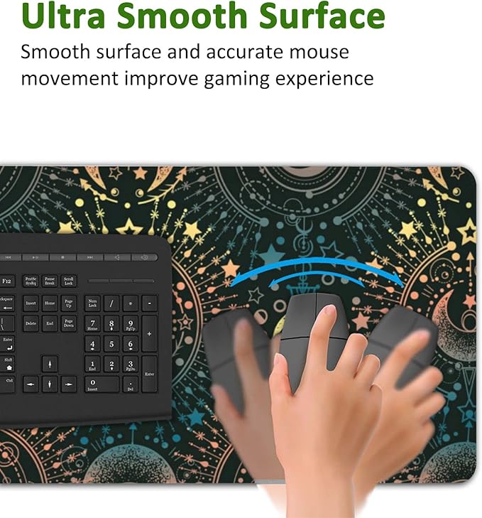 Alchemy Magical Astrology Gaming Mouse Pad XXL Large Desk Mouse Pad Keyboard Mat with Stitched Edges Waterproof Non-Slip Desk Mat for Laptop,Keyboard,Computer 35.4 * 15.7 Inch