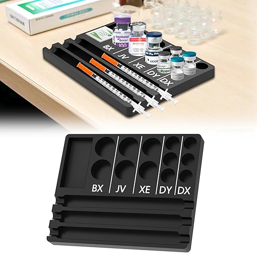 Aesthetic Practitioner Vial Holder Syring Tray, Spill-Resistant Vial Holder & Injector Storage Tray Organizer for Aesthetic Practitioner, Ideal Gift for Aestheticians Nurses NPS & PAs