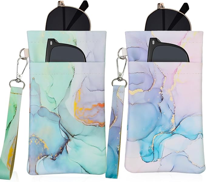 Double Eyeglass Case Soft Dual Glasses Case for Women Men Travel Squeeze Top Sunglasses Cases Eyeglasses Pouch