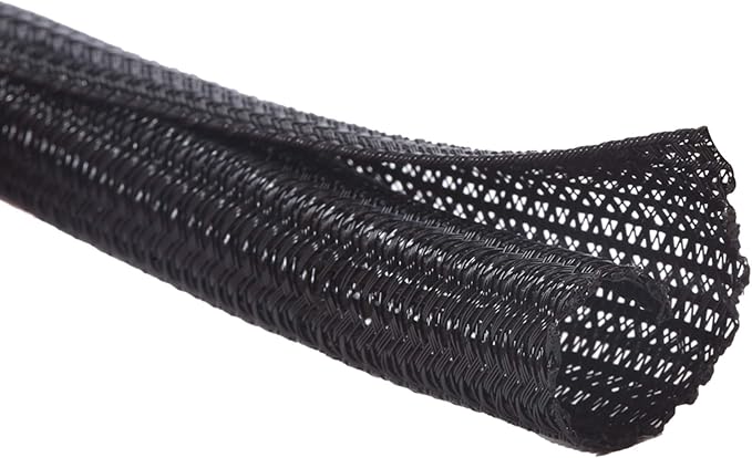 Alex Tech 10ft - 1.25 inch Cord Protector Wire Loom Tubing Cable Sleeve Split Sleeving for USB Cable Power Cord Audio Video Cable – Protect Cat from Chewing Cords - Black