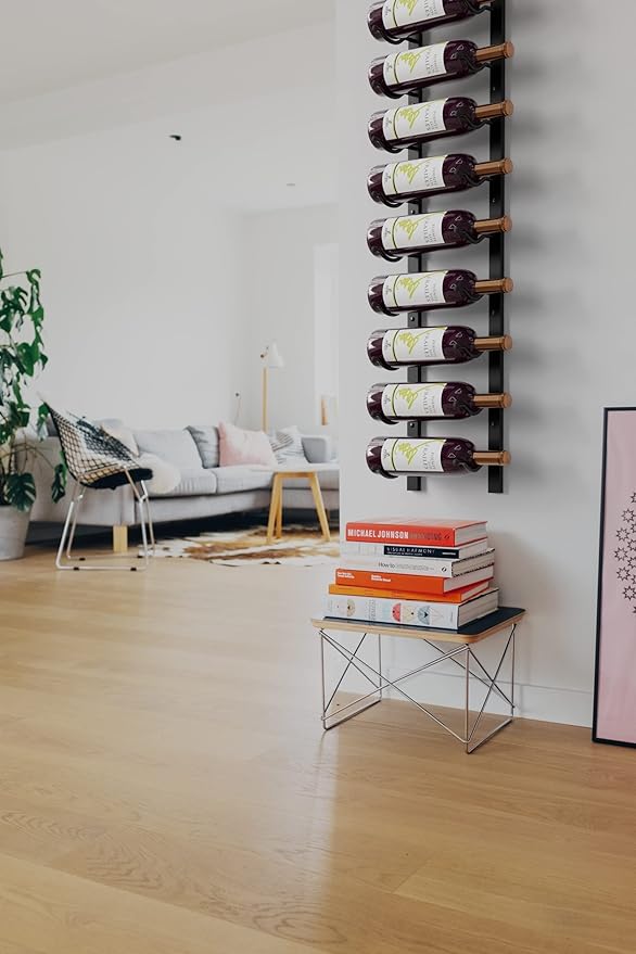 Jagged Ridge Wine Rooms - Premium Wall Mounted Metal Wine Rack - 24 Wine Bottles Holder - Modern Wine Rack, Matte Black - Space Saving for Home, Kitchen, Bar - Designed in Canada by Wine Enthusiasts