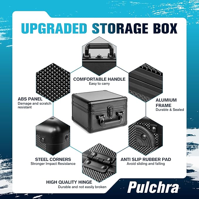 Pulchra Graded Card Storage Box, Top Loaders Case, Sports Trading Box, Slab PSA MTG CSG SGC Magnetic Holder, Waterproof Carrying Case, Collector Storage Boxes