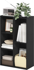 Furinno LUDER Book Shelf, 5-Cube Bookshelf, Reversible Bookcase, 9.4 x 19.5 x 31.5, for Living Room, Bedroom, Home Office, Blackwood