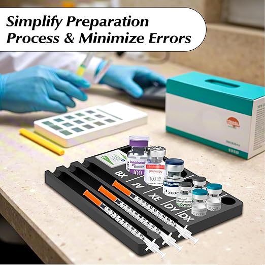 Aesthetic Practitioner Vial Holder Syring Tray, Spill-Resistant Vial Holder & Injector Storage Tray Organizer for Aesthetic Practitioner, Ideal Gift for Aestheticians Nurses NPS & PAs