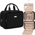 NISHEL Travel Toiletry Bag for Women, Makeup Essentials Organizer, Hanging Case for Accessories, Cosmetics, Medium Size, Black