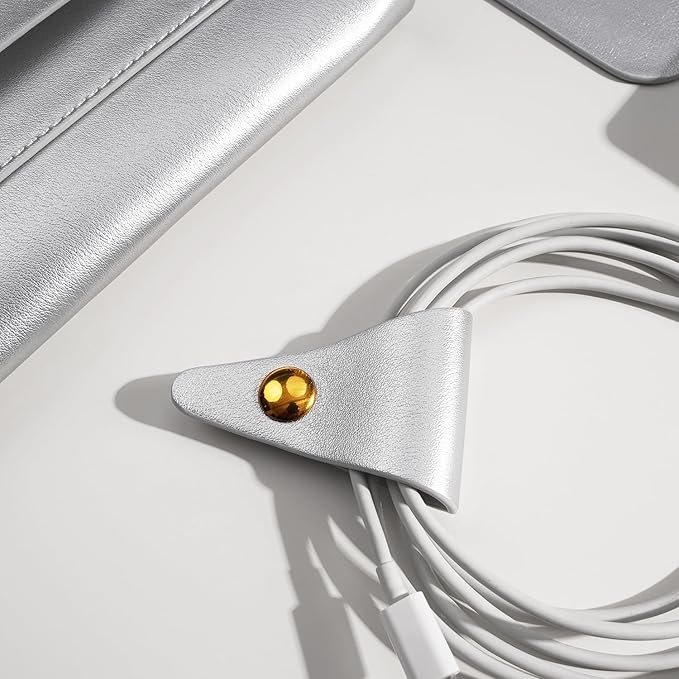 PU Leather Laptop Sleeve 16 Inch Compatible with New MacBook Pro 16 A2991, MacBook Pro 15, Surface Book 15, Dell XPS 15 with Small Pouch, Mouse Pad and Cord Organizer Color Silver