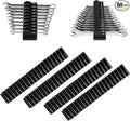 80 pcs Modular Wrench Organizers for Tool Drawers - Wrench Rack with Metric & SAE Labels, Perfect Tool Storage Holder. Gift for father, brother and boyfriend (No Magnet, Black)