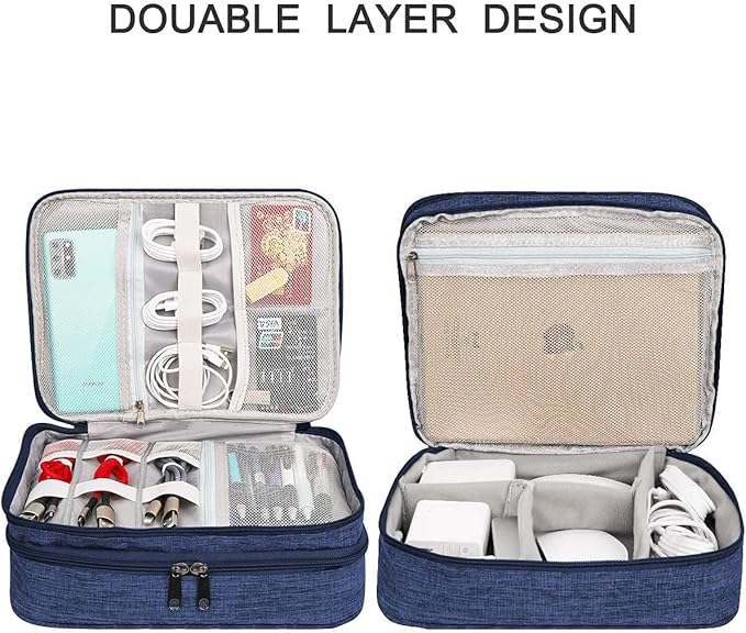 Electronics Organizer, Jelly Comb Electronic Accessories Cable Organizer Bag Waterproof Travel Cable Storage Bag for Charging Cable, Power Bank, iPad