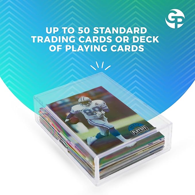 20 Pack Clear Acrylic Card Storage Boxes with Lids – 3 1/2" L x 2 1/2" W x 1" H Baseball Card Storage Box, Sports Card Boxes, Magic Card Storage Box and Playing Card Case – Made in USA