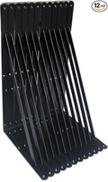 12 Pack L20 x H 12" Black Heavy Duty Shelf Brackets with Screws Metal Shelf Brackets Shelf Support Angle Brackets for Shelves L Brackets Heavy Duty Floating Shelf