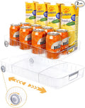 Refrigerator Organizers and Storage Roll Out Storage Bins Fridge Organizer with Wheels BPA-Free Clear Plastic Storage Bins Pantry Organizers and Storage 2 Pack