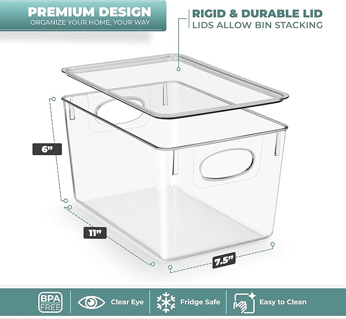 Sorbus Large Clear Plastic Storage Bins with Lids, Stackable Toy Storage Bins, Clothes, Medicine, Makeup, Closet, Art Supply, Bathroom, Shoe, Toy Storage Organizer (2 Pack)