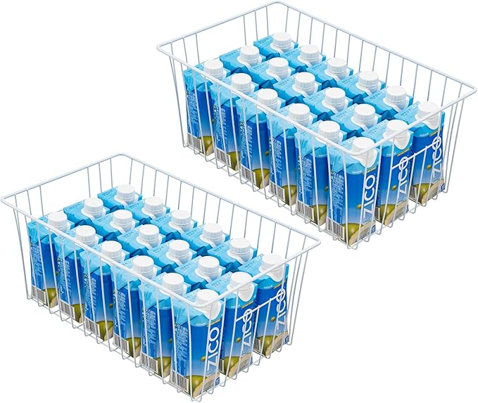 16inch Upright Freezer Organizer Baskets for 13-14,16-21 cu.ft Standup Freezer, Settle freezer chaos and reduce food waste effectively, Durable, Fully Use Space, Improve Air Circulate,Pack 3