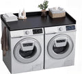 Washer Dryer Countertop, Wood Countertop with Edge Rails for Laundry Room Organization and Storage, Washer Dryer Topper for Laundry Room, 27.5" x 54" (Black)