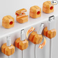 8 Pack Spring Cable Clips,Rotatable Cord Organizer Desk Cable Management Cord Holder Adhesive Phone Charger Cord Clips for Home Office Car Wall Nightstand Accessories Orange
